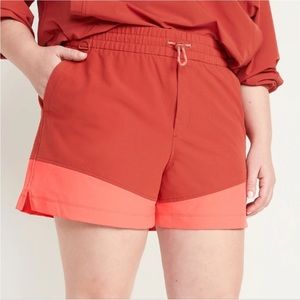 Old Navy High-Waisted StretchTech Water-Repellent Shorts Fired Clay BNWT